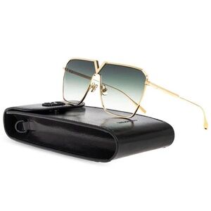 New! Valentino V Goldshield VLS 137C, Gold/Green Gradient Sunglasses, Authentic